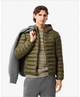 Plumífero verde capucha LACOSTE