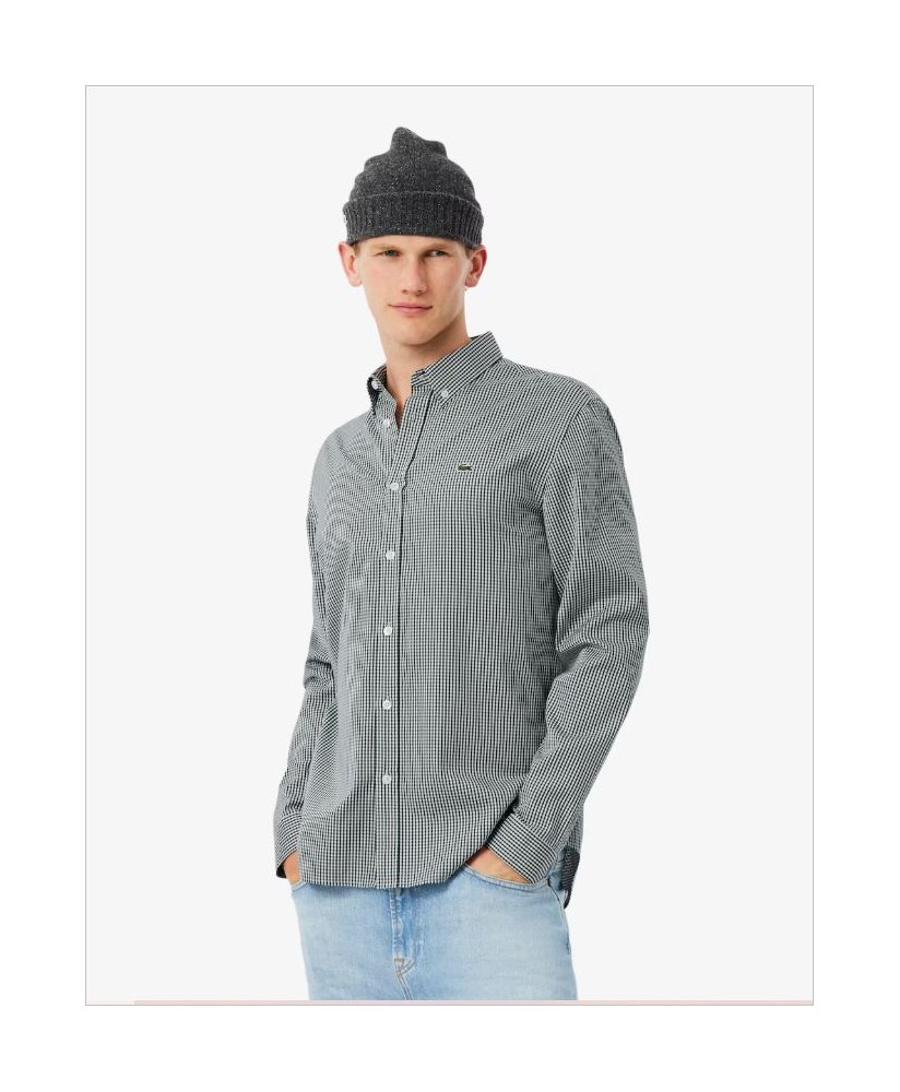 Camisa cuadro vichy verde LACOSTE