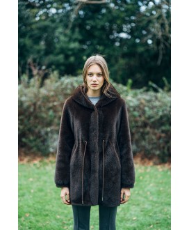 Chaquetón visón eco HONGO