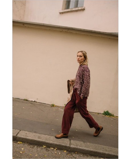 Blusón estampado hojas granate INDI&COLD