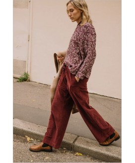 Blusón estampado hojas granate INDI&COLD