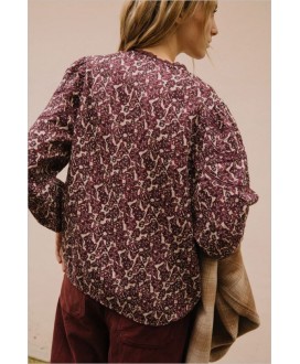 Blusón estampado hojas granate INDI&COLD