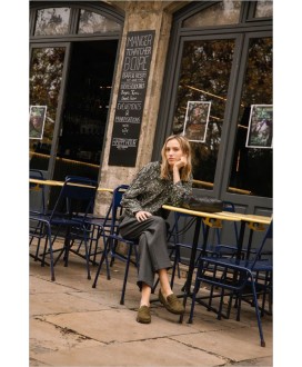 Blusón estampado hojas gris INDI&COLD